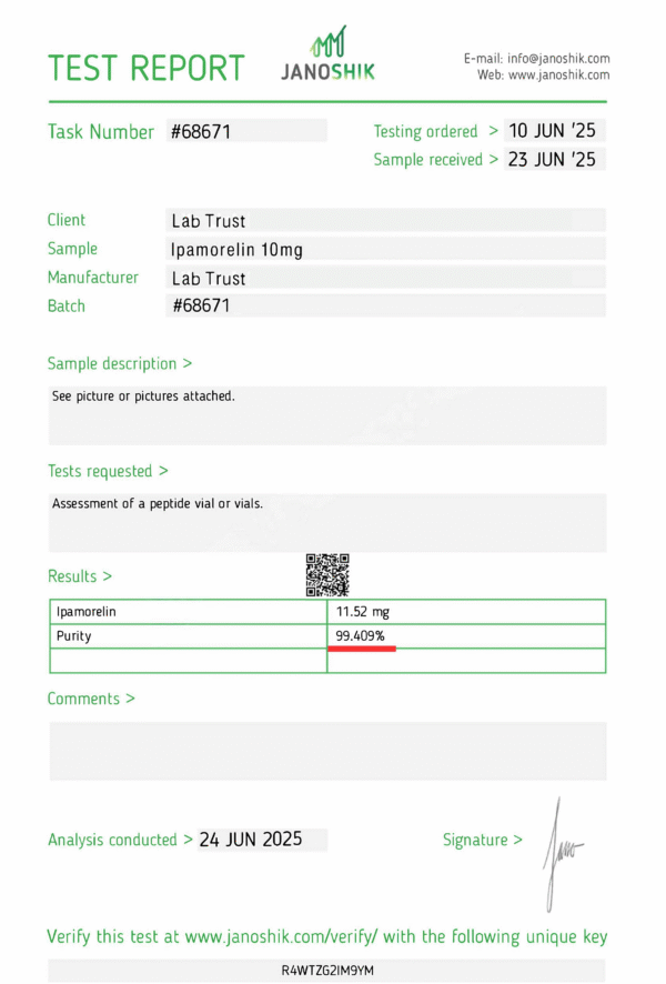 Ipamorelin 10mg β GHS-R1a Research Peptide