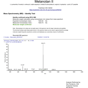 Melanotan 2 (MT-2) 10mg — α-MSH Analog Research Peptide - Image 3
