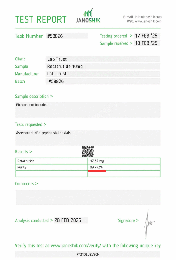 Retatrutide 10mg β Triple Agonist GLP-1/GIP/Glucagon Research Peptide