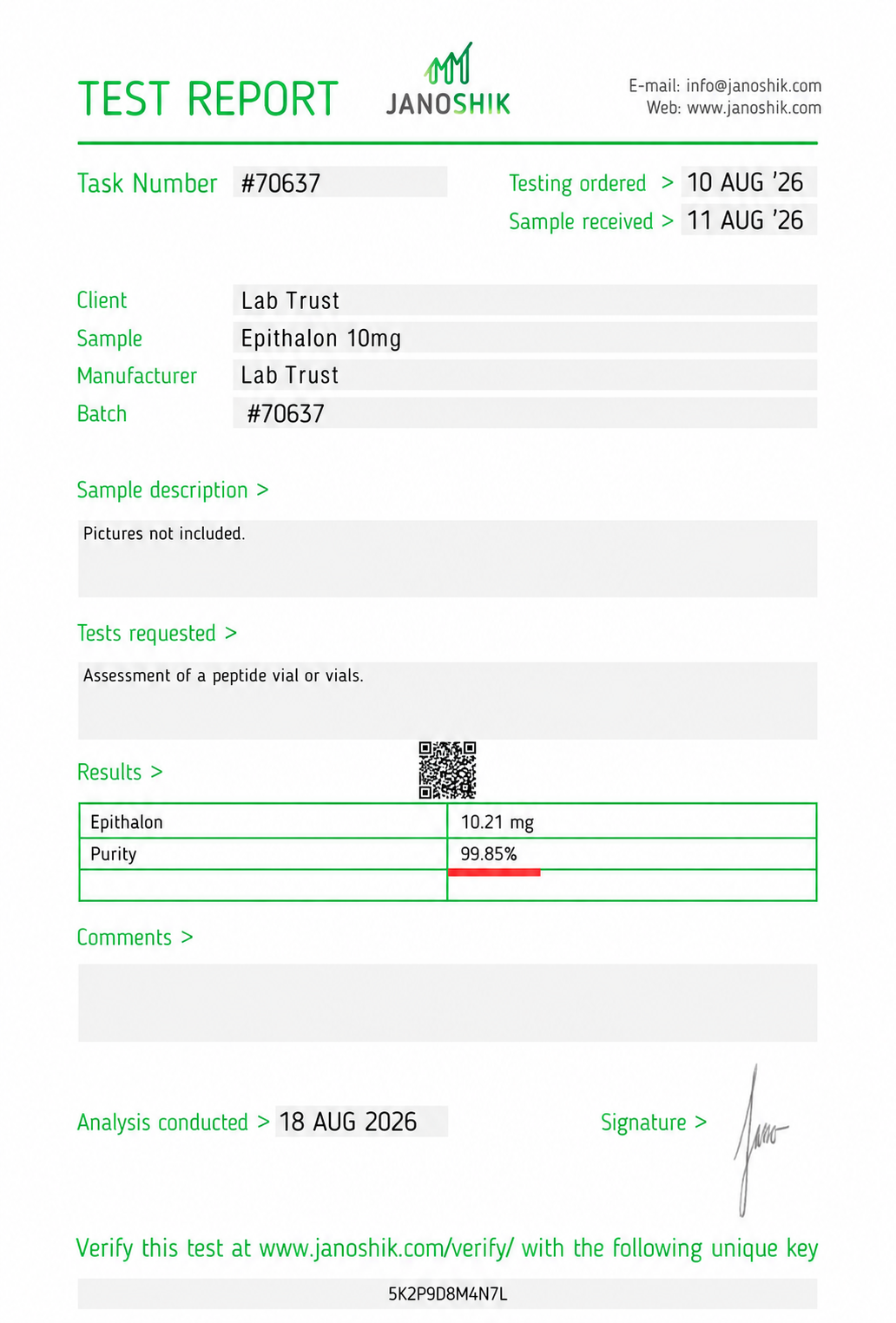 Epithalon 10mg — Tetrapeptide for Cellular Aging & Longevity Research - Image 2